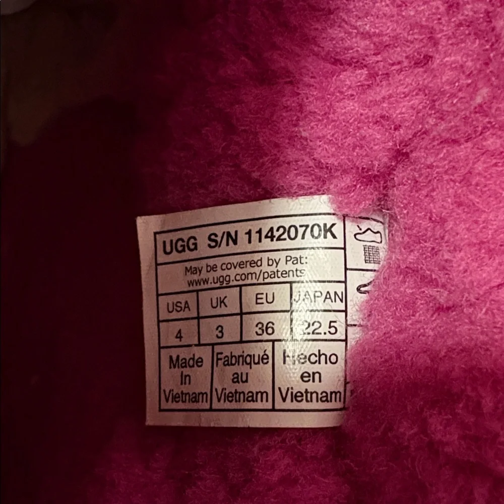 UGG Kids Classic Mini II Crushed Velvet Ankle Boots in Raspberry Sorbet